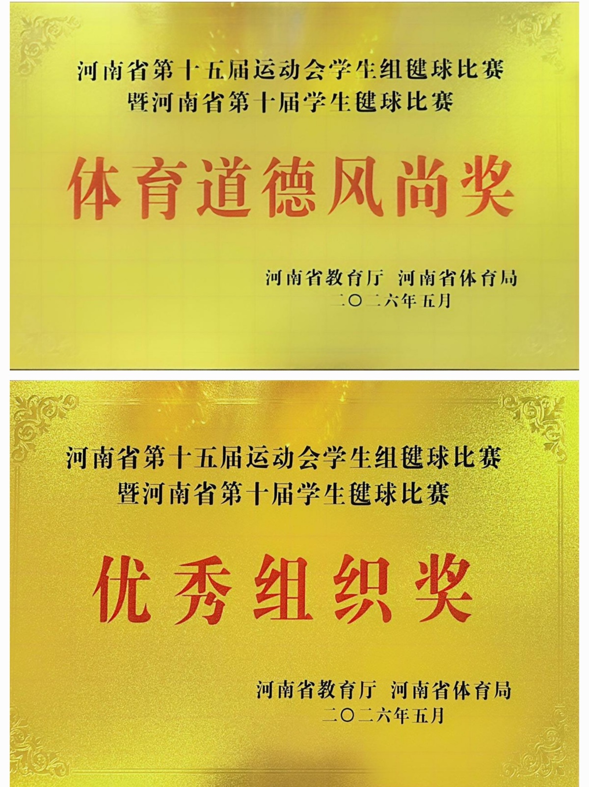 郑州经开六中毽球队在河南省第十五届运动会斩获多项殊荣!