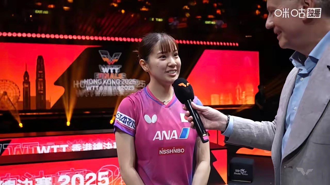 长崎美柚这个举动：张本智和“真该”好好学学！长崎美柚在 4-3 战胜伊藤美诚后，