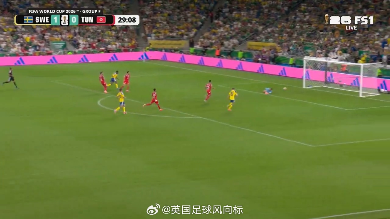 【突尼斯门将有点失常】半场结束，瑞典2比1领先突尼斯，瑞典的两个进球固然精彩，但