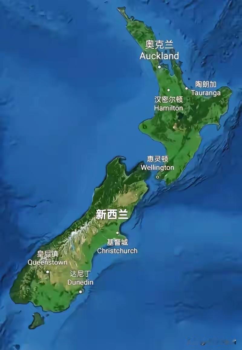 南太平洋深处，新西兰像被世界“孤立”的遗珠：南北二岛被库克海峡隔开，距最近邻国澳