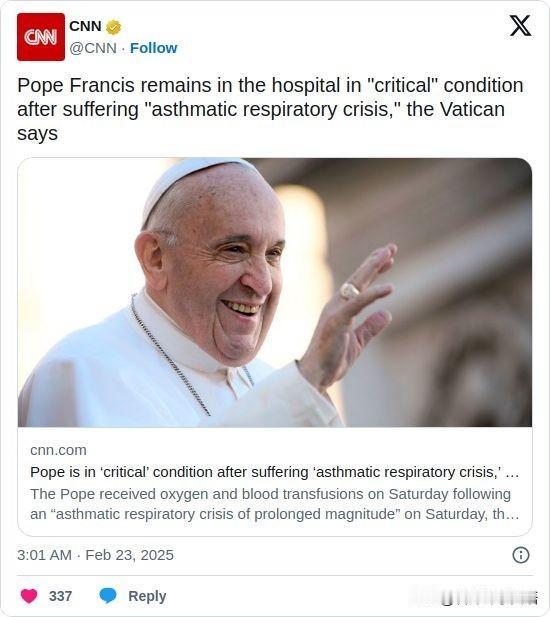 双语简讯：Pope Francis remains in the hospita