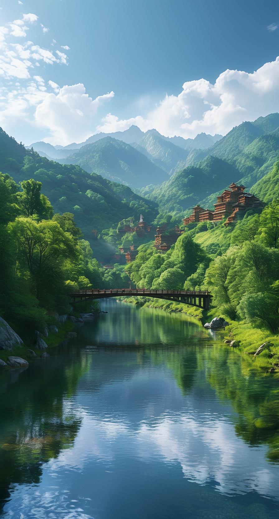 上联:青山依旧
下联:绿水长流