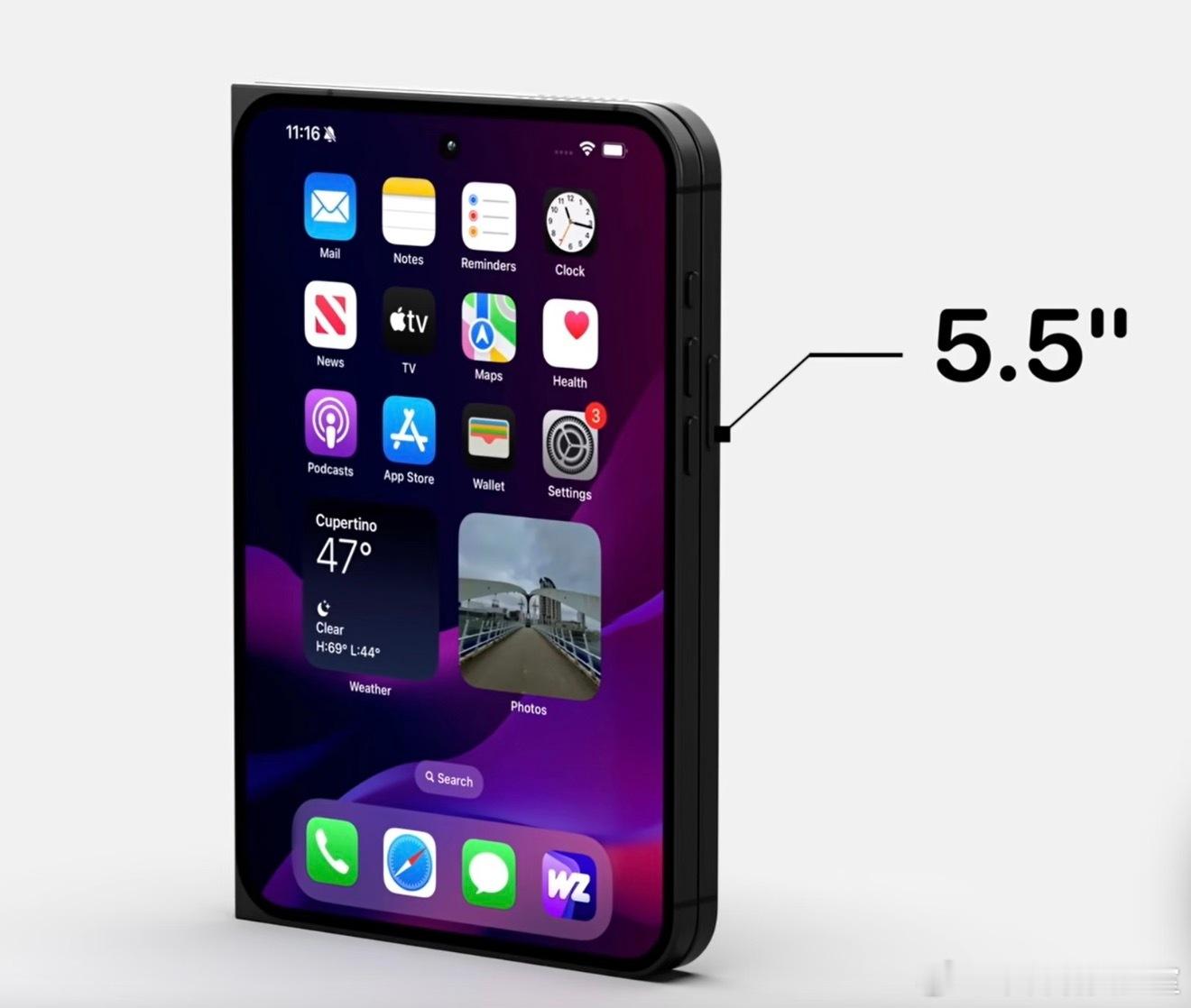 不出意外的话，这就是明年 iPhone Fold 的样子了，你没看错，它没长焦。