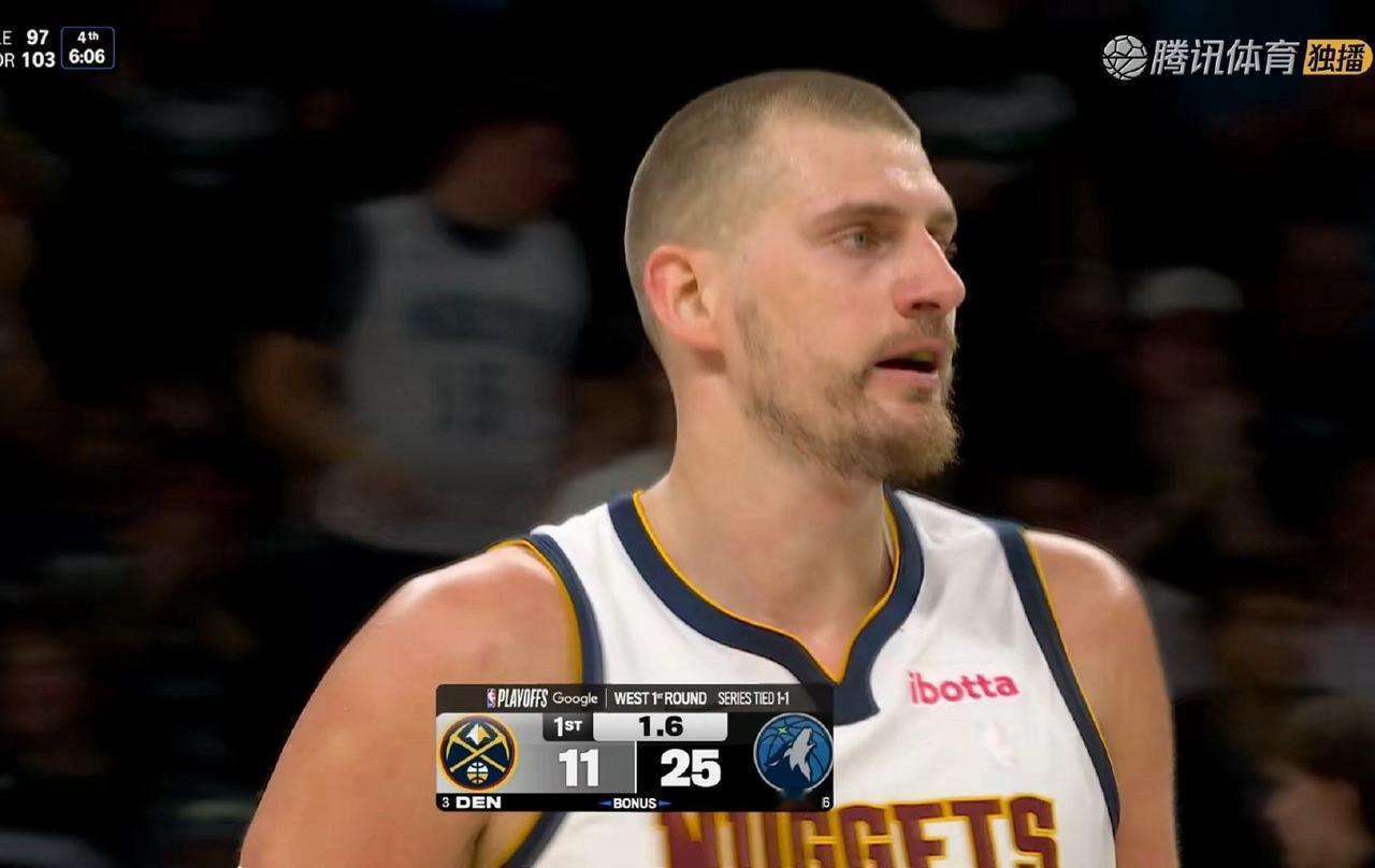 太差劲了！今日掘金首发五虎球员表现！！！
 
约基奇：出战35分钟，投篮26中7