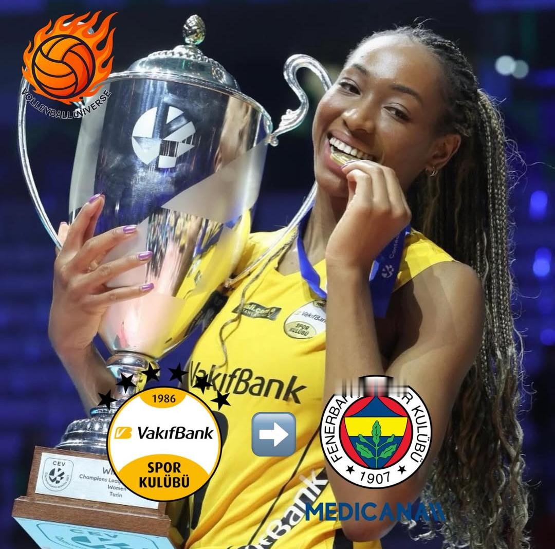 据多家媒体报道，美国副攻奥格博古下赛季将从银行队转至费内巴切，待官宣！ 