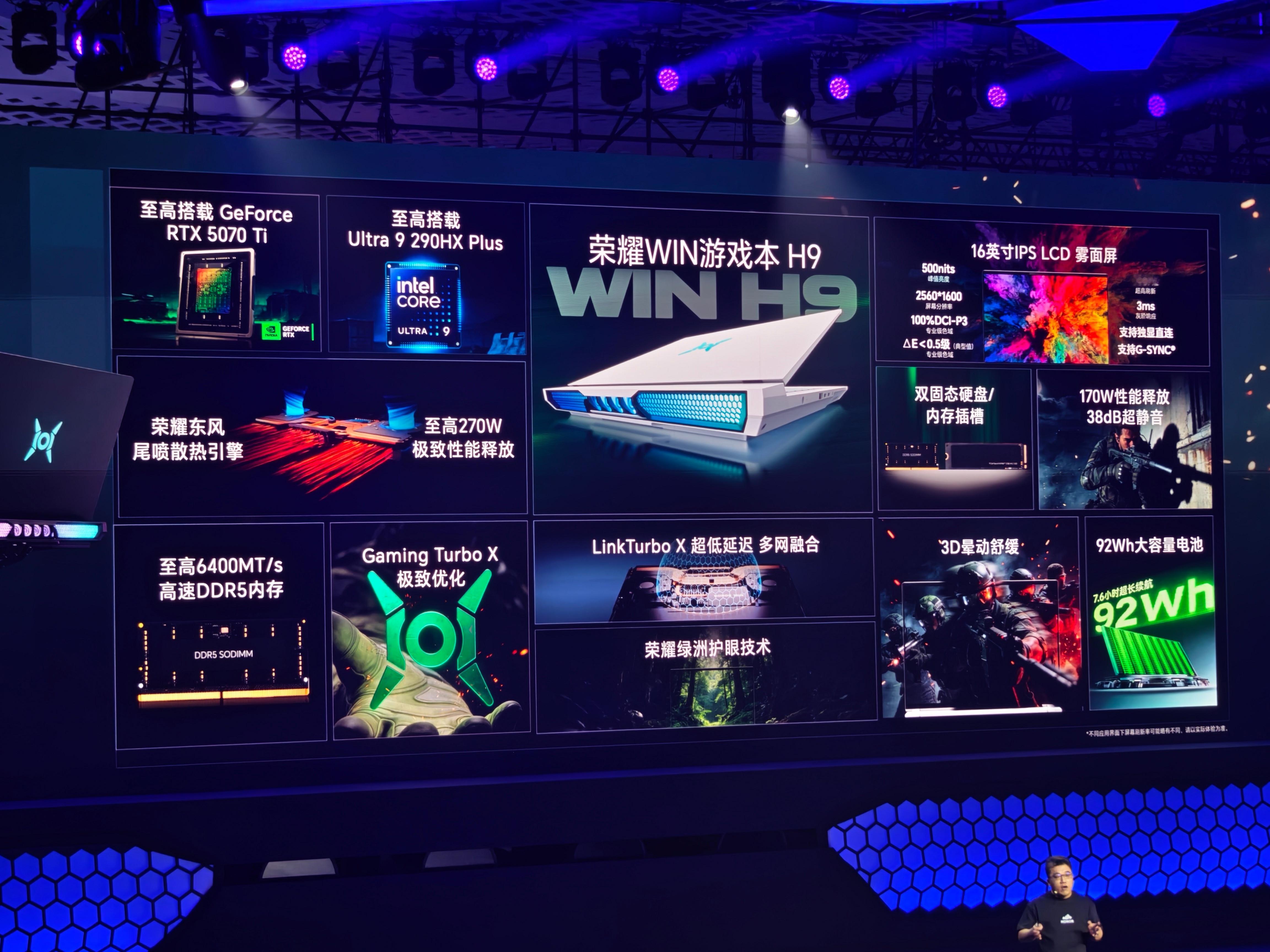 一张图看懂荣耀win游戏本 H9的配置能力 