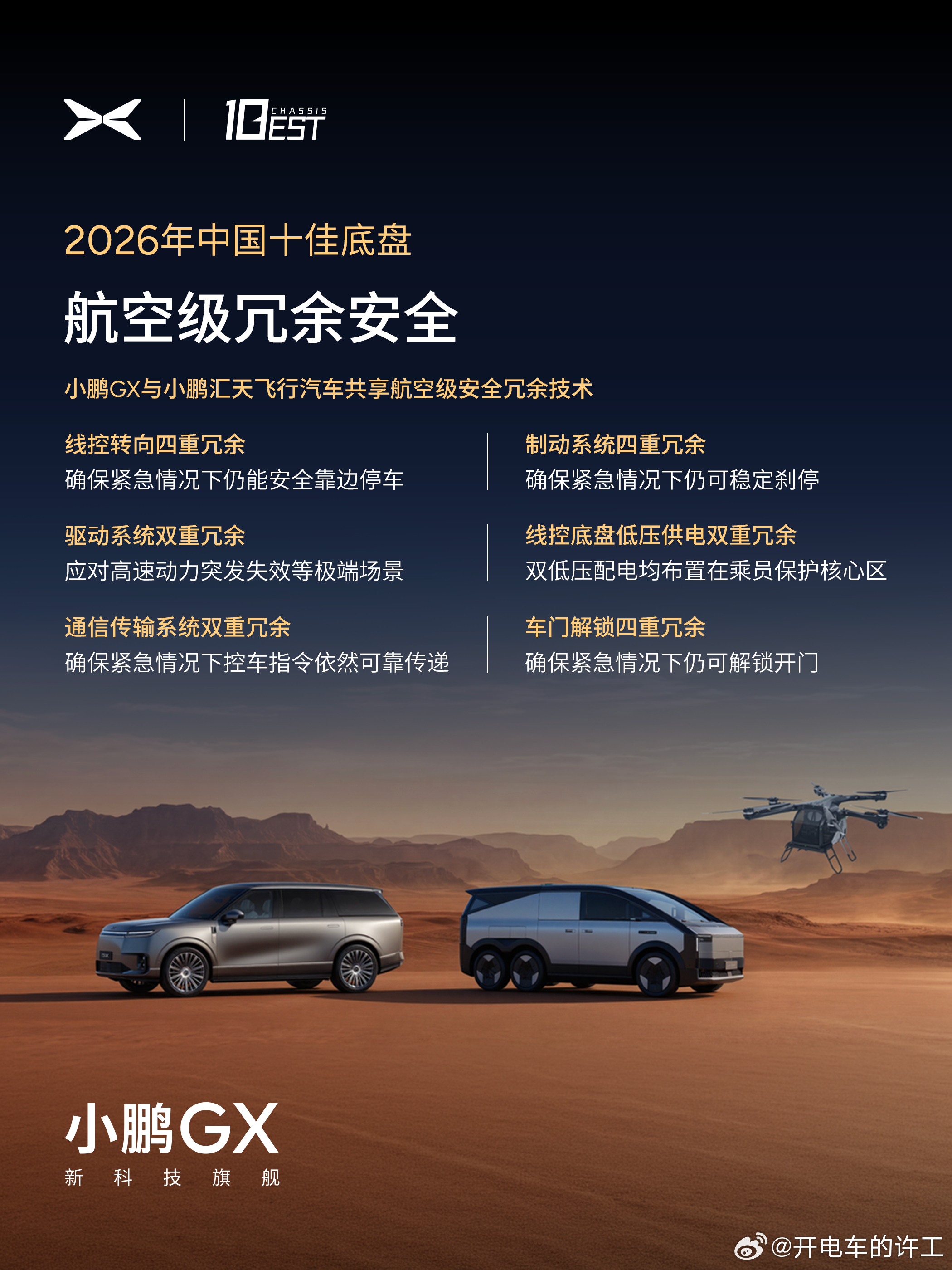 🎉实至名归！小鹏GX斩获2026中国十佳底盘奖项。基于SEPA 3.0架构打造