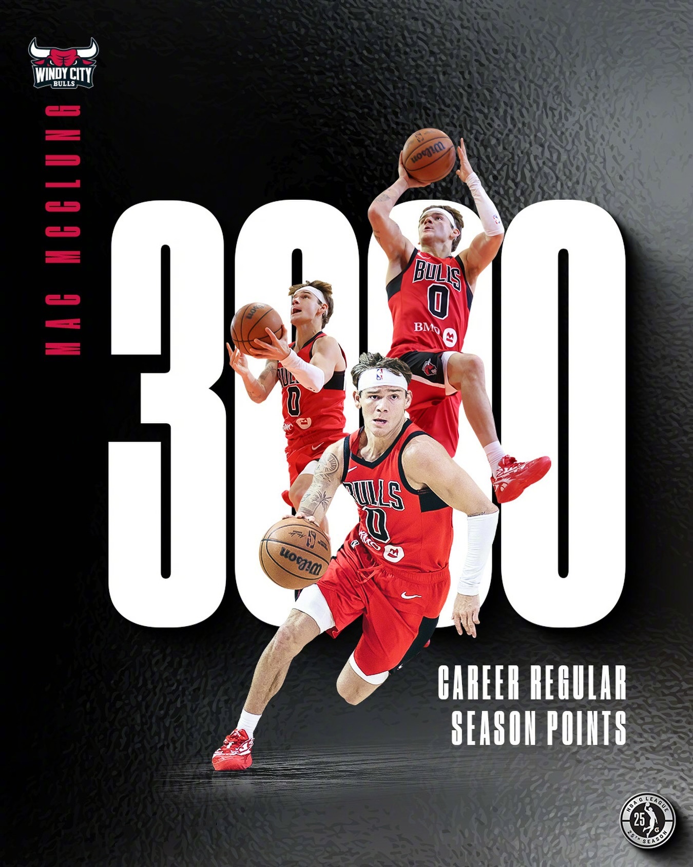 麦克朗在发展联盟已经得到了3000分，是发展联盟历史上第22位做到的球员！ 