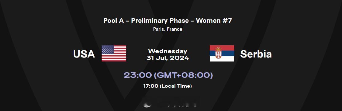 #奥运会# 北京时间今晚23:00，#2024巴黎奥运会# 女排小组赛第2轮，与