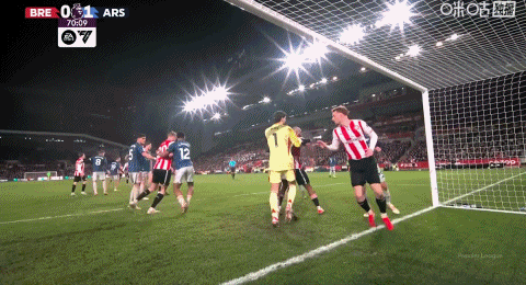 又见手榴弹！布伦特福德由刘易斯-波特破门扳平比分，1-1阿森纳！