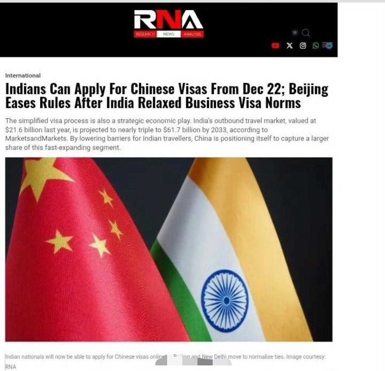 中国驻印度大使馆近日宣布，自本周一起，印度公民首次申请中国签证可在线办理。
印度