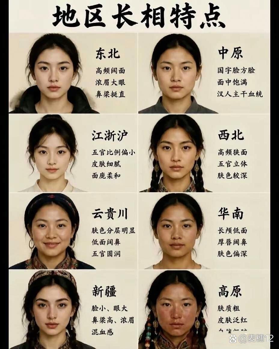 各地区长相特点 