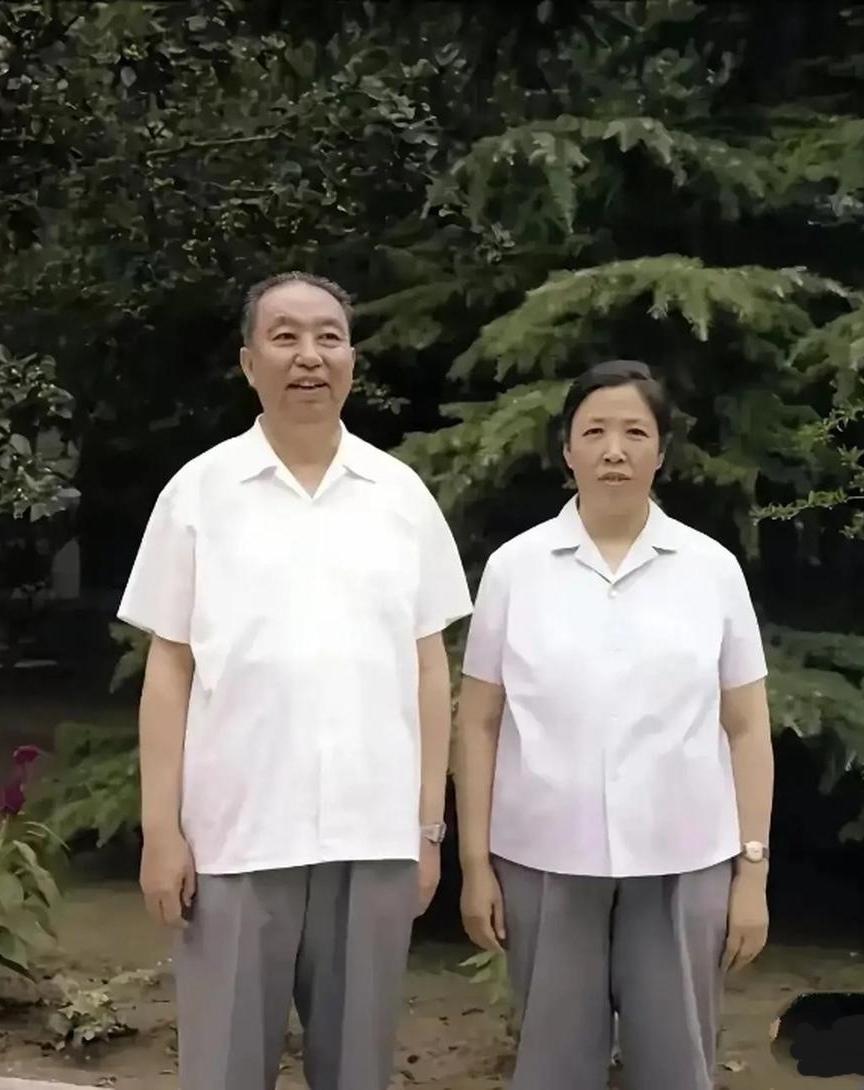 那年，从领导岗位退下来的华主席同相濡以沫的夫人韩芝俊一起拍张照…
华伟人