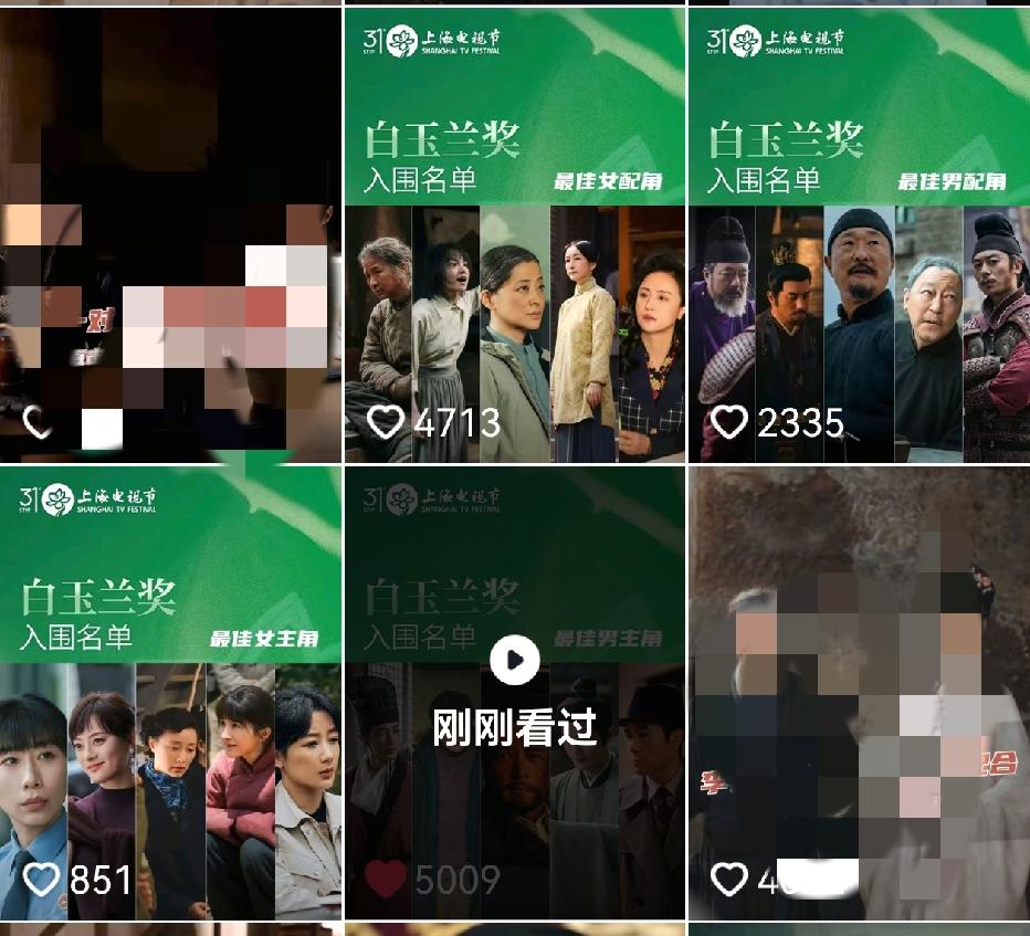 央视电视剧的抖音发了白玉兰所有提名者的高光切片，肖战藏海传的切片时长虽短，但是评