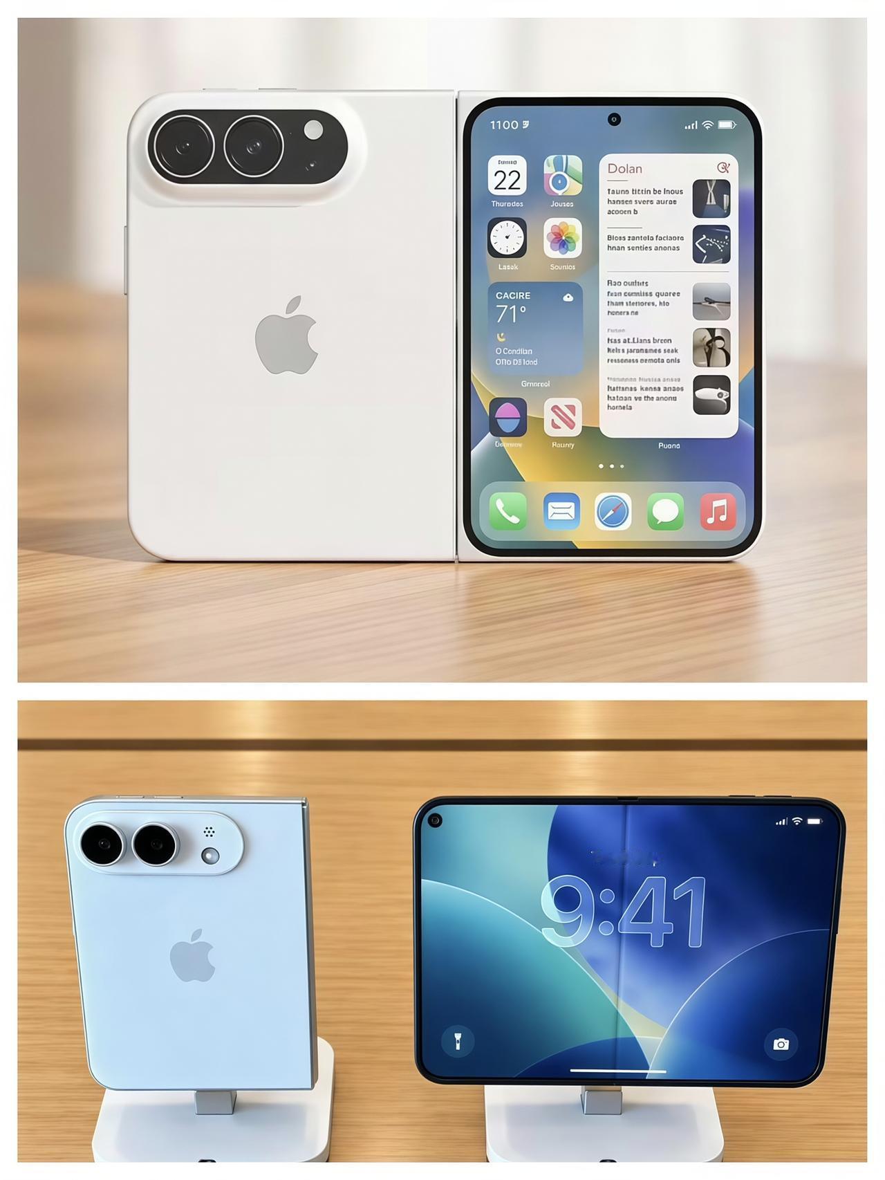 苹果的第一款折叠屏手机命名为iPhone Duo，外观设计没啥好说的，就是阔折叠