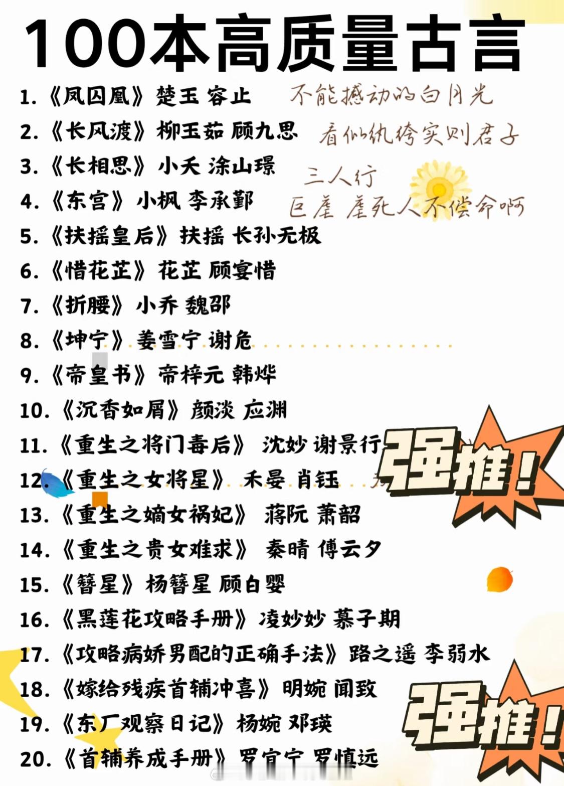 盘点那些巨巨巨好看的古言小说好多都是经典文，很多N刷的了，有你的TOP吗～需要可