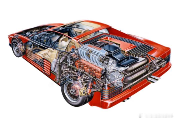 老法拉利后腿。。。A臂内硬点，仍然是一个螺丝穿过梁然后拧住。。。 