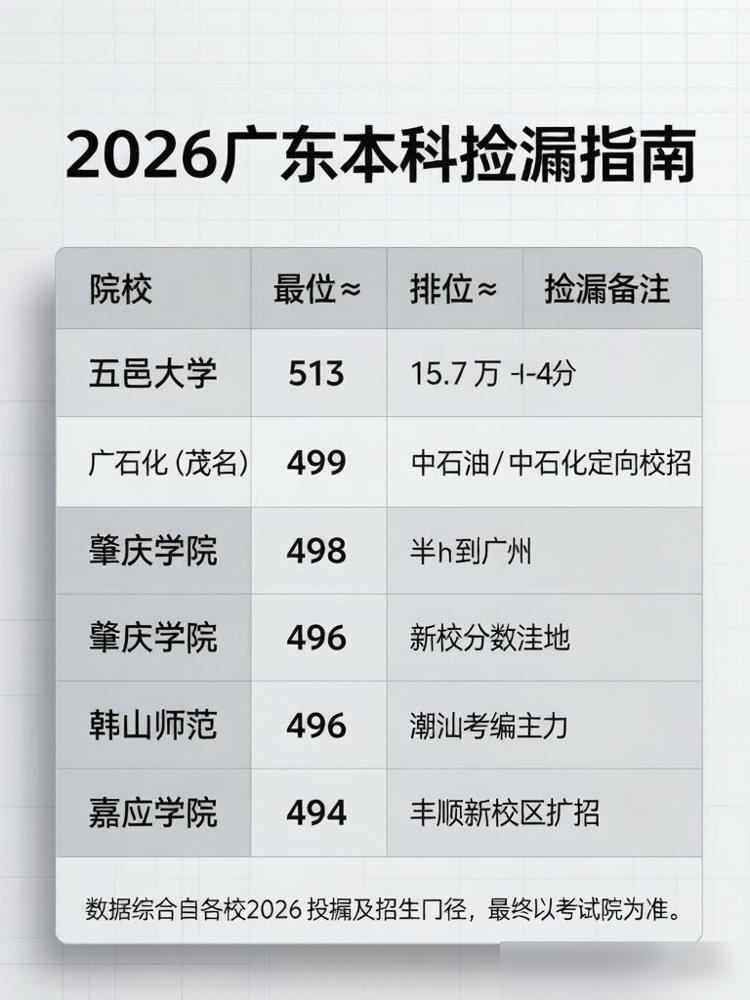 广东家长速看！7·19 投档刚出，这几所公办本科还能"捡漏"，五邑最低 513
