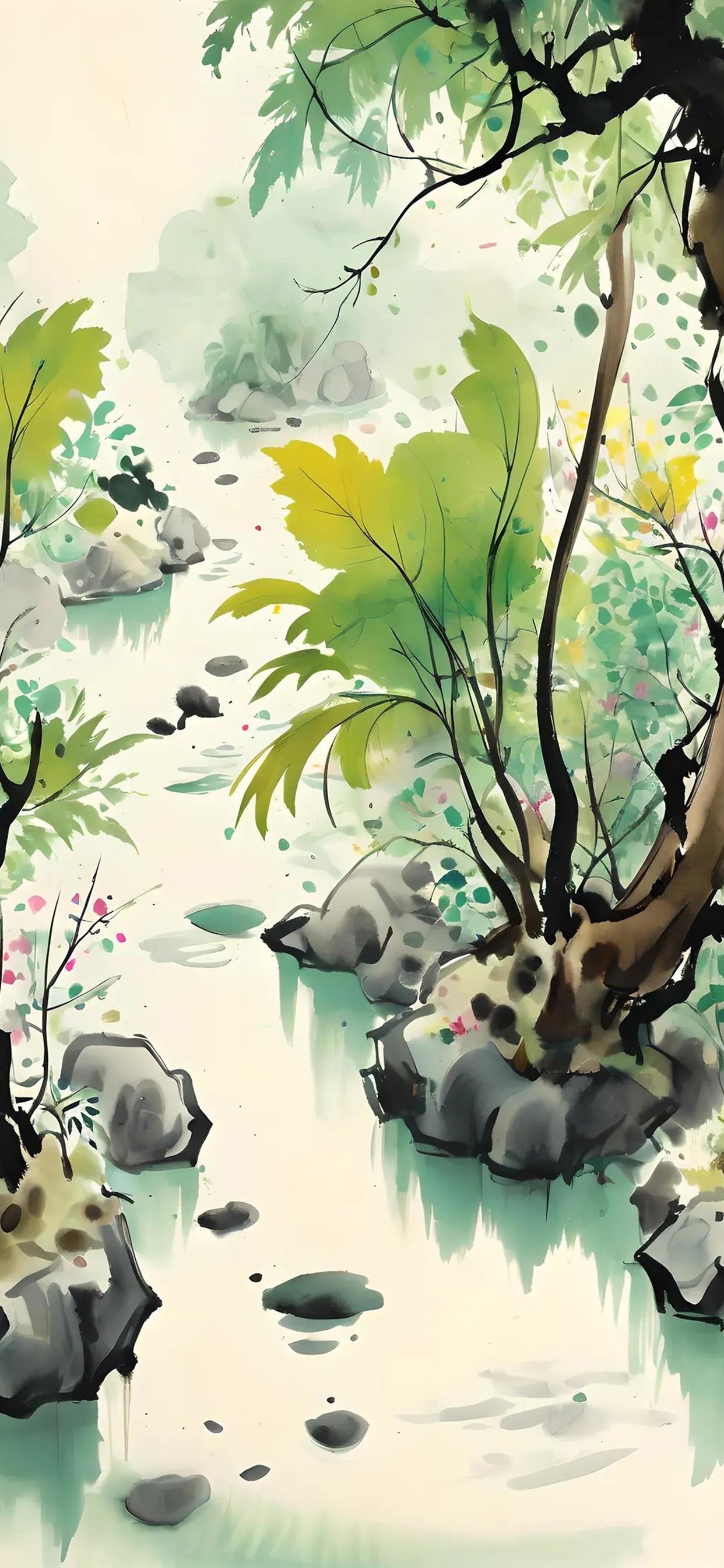山水画风格壁纸 