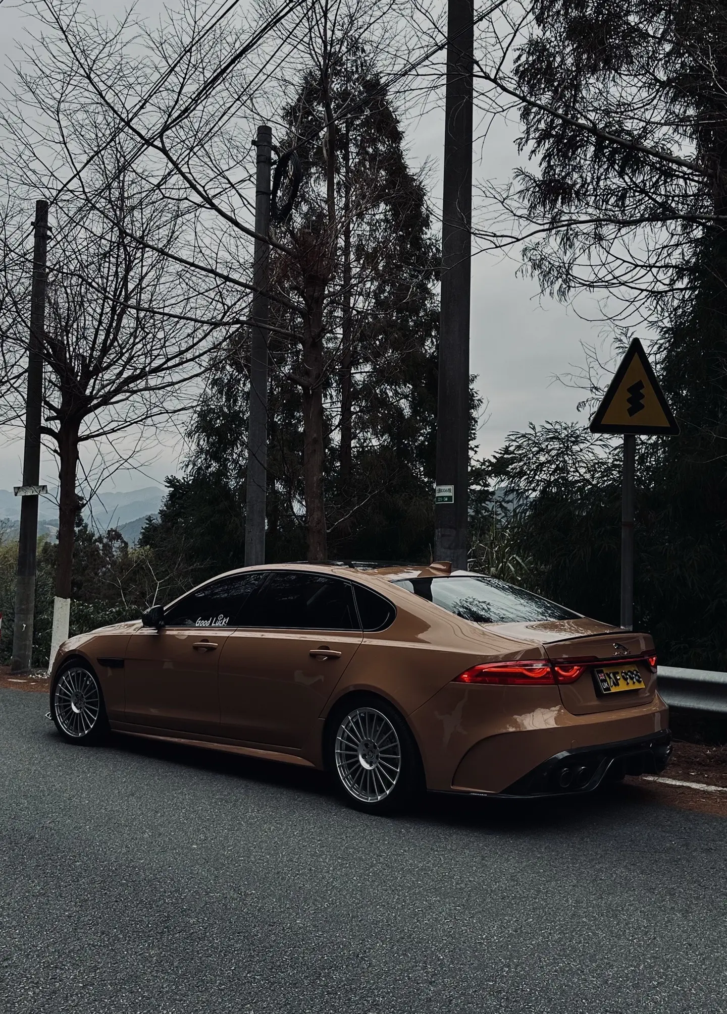 Chocolate Jaguar XF.