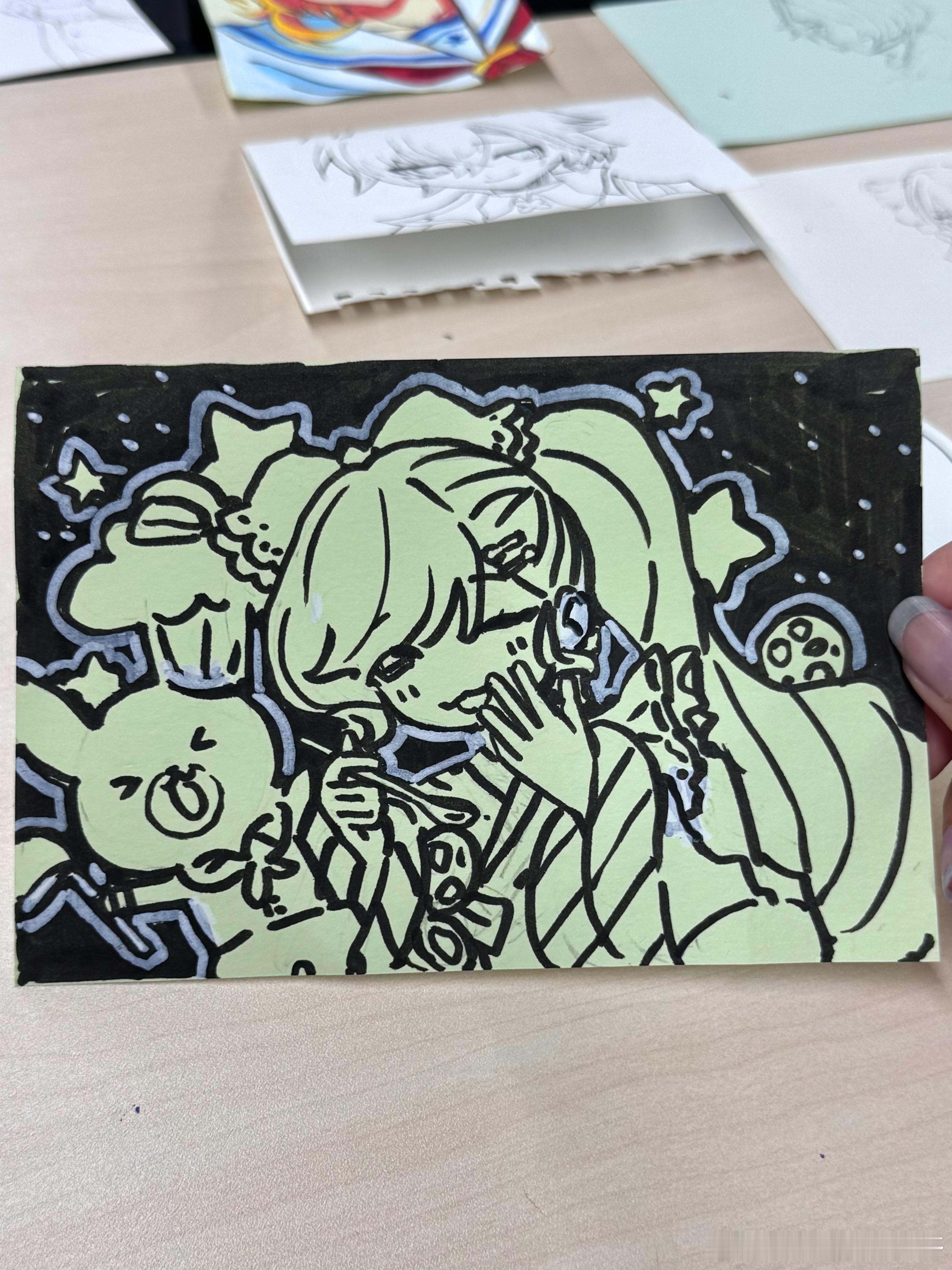 今天学园祭在学校画了这个w 