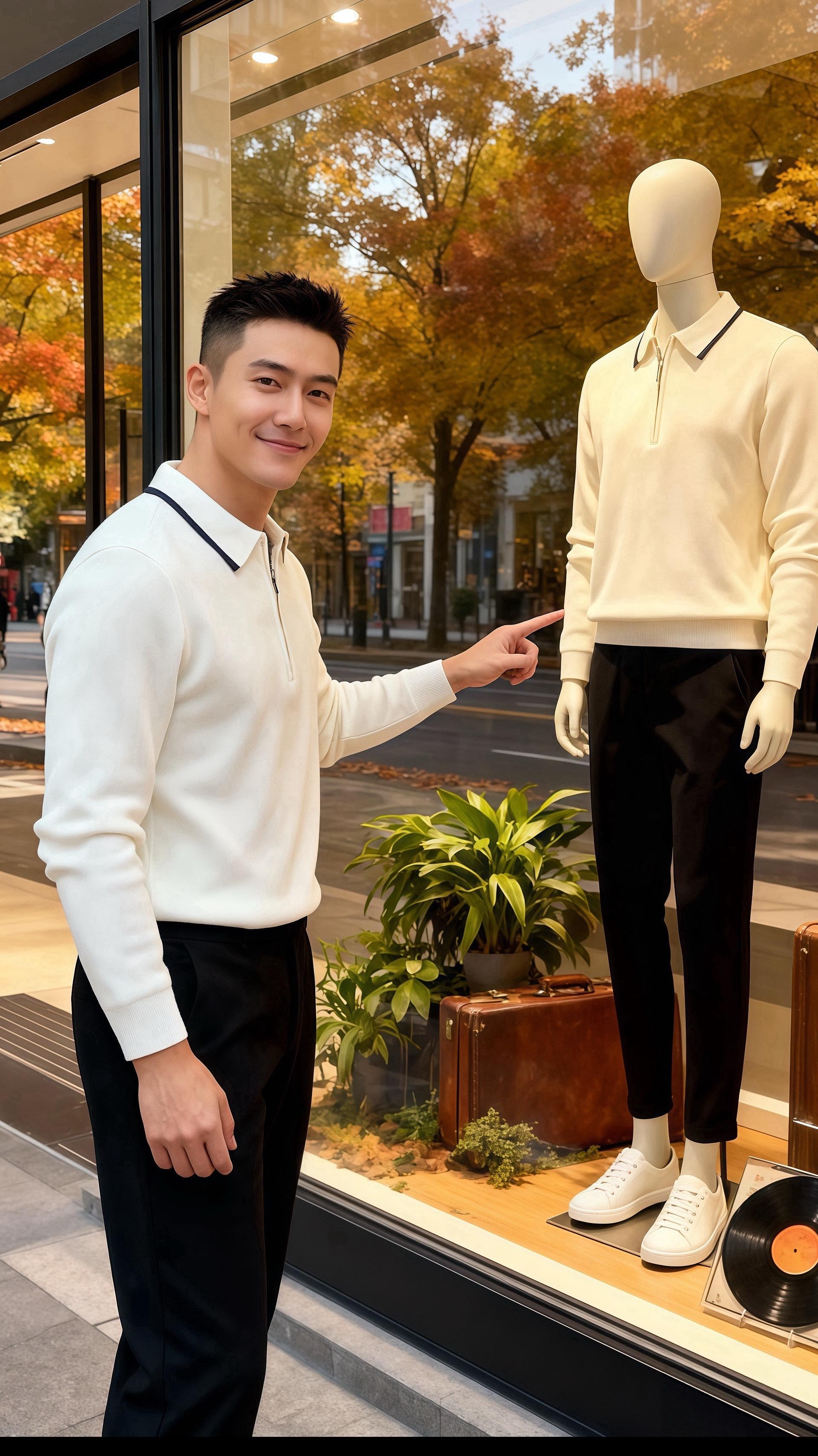 《秋窗边的那件白衫》  林野攥着面试通知推开咖啡馆门时，那件米白针织衫...