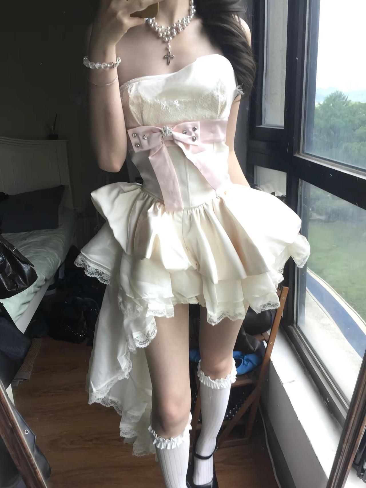 美丽的公主裙。好适合过生日穿新裙子试穿 甜妹ootd 裙裙试穿 少女感夏日oot
