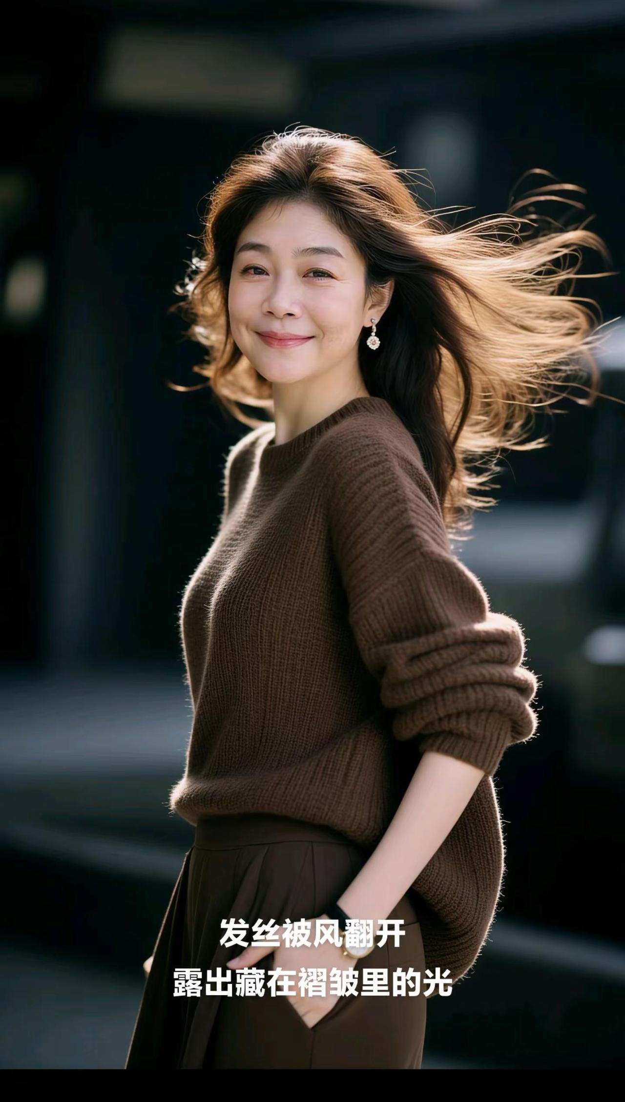 立冬祝福。AI创作形象AI棕调氛围感写真