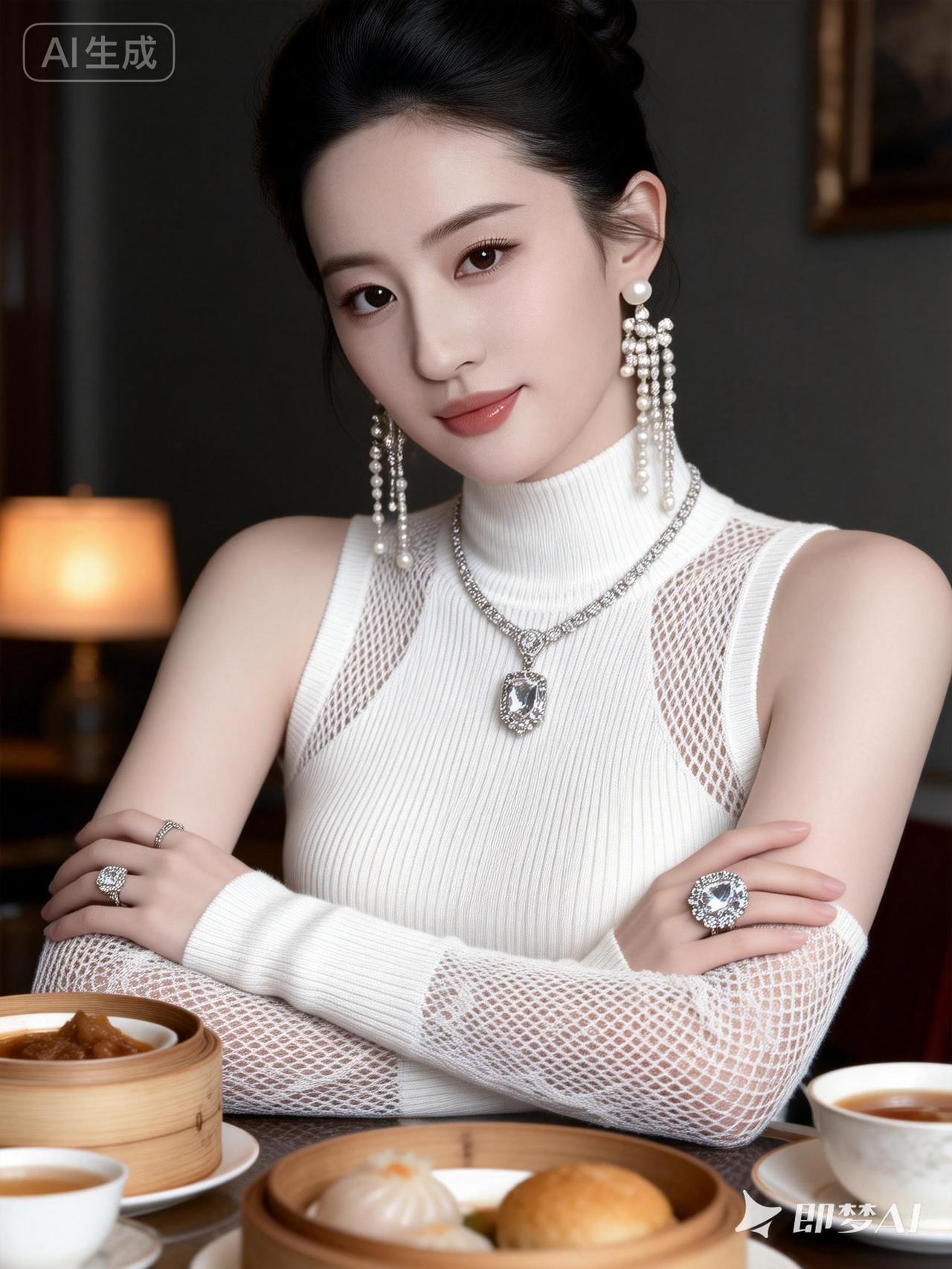 优雅下午茶时光，精致美食与珠宝相伴