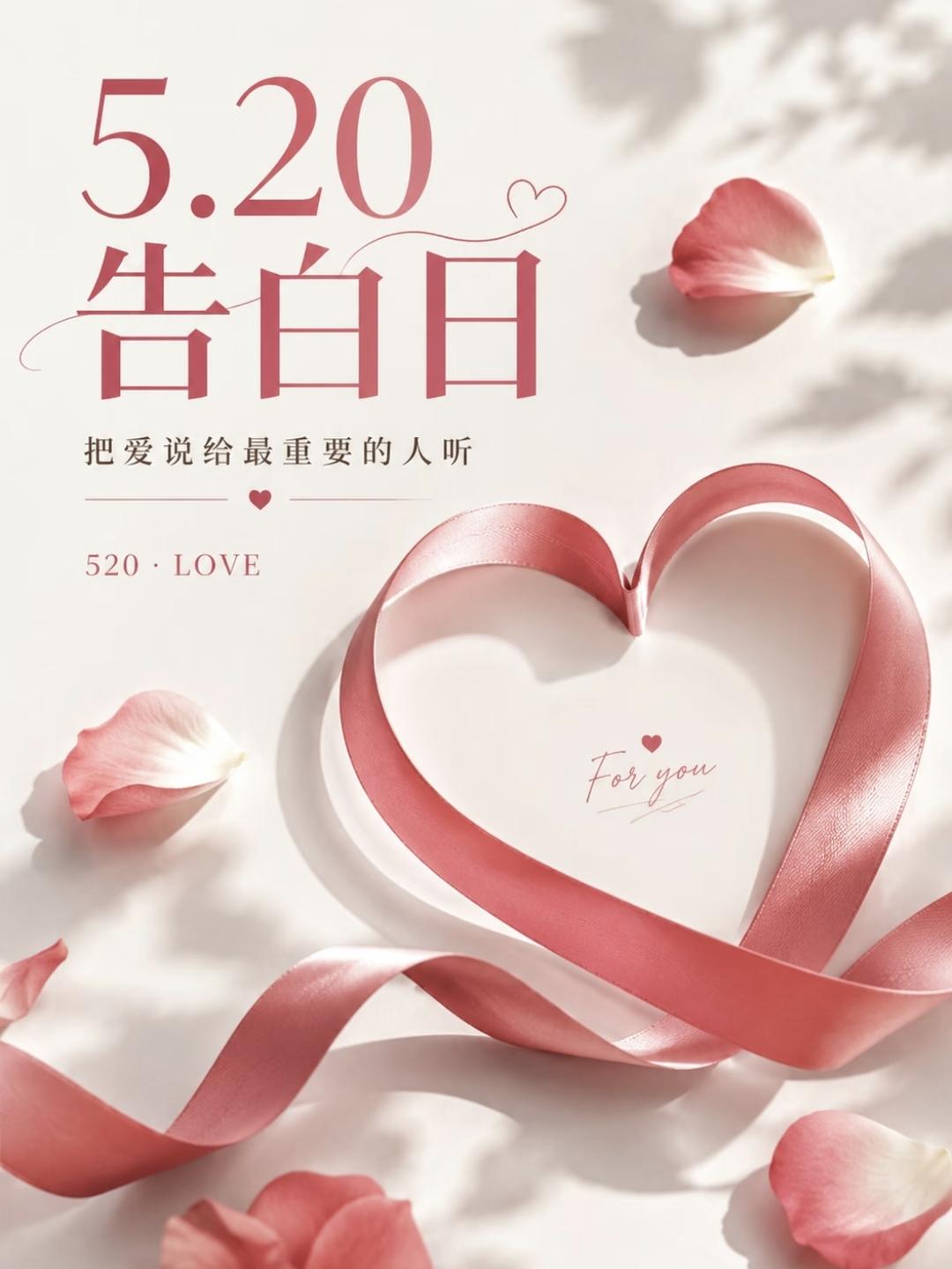 1. ❤️ 520告白日，爱意随风起，风止意难平，往后余生，皆是欢喜

2. ?