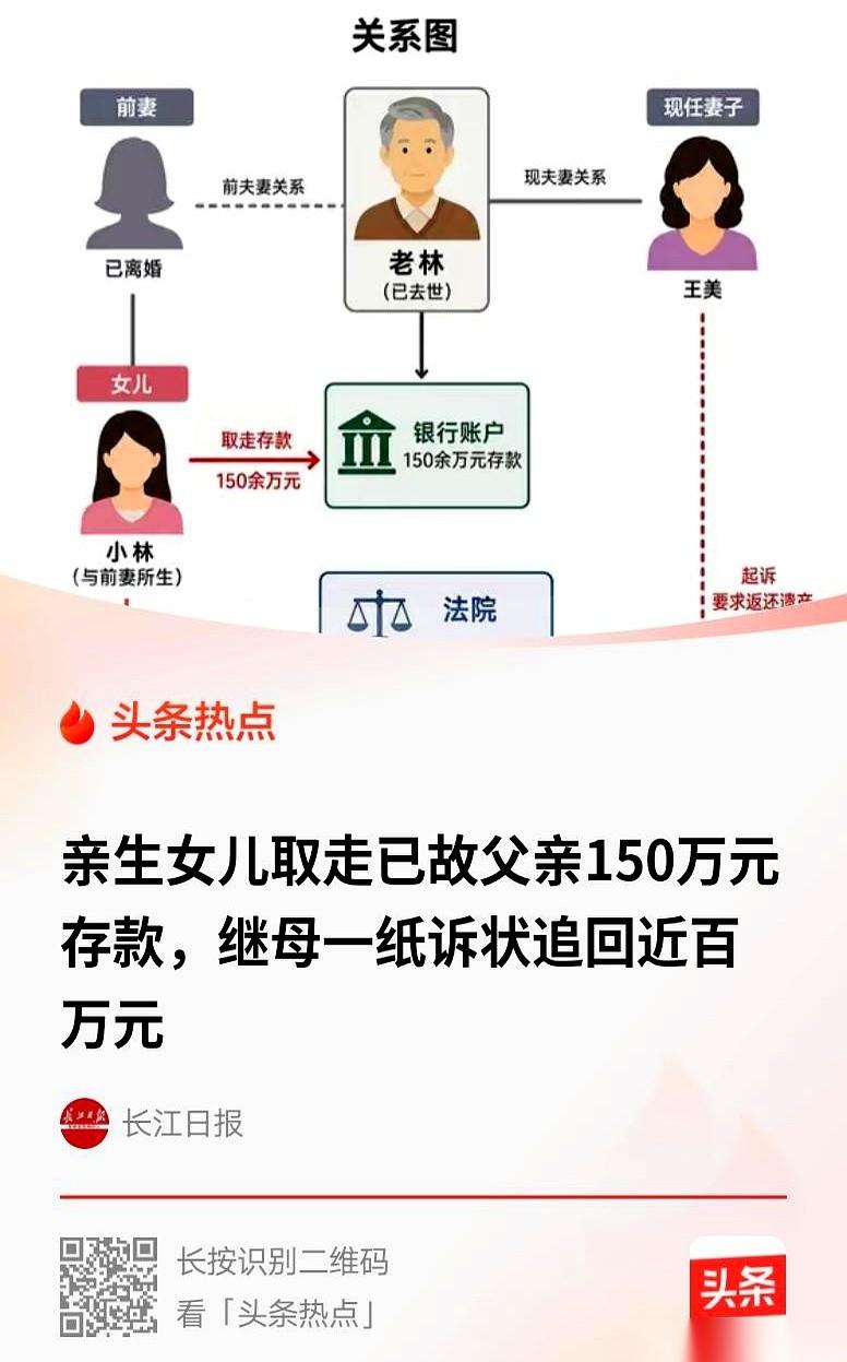 湖北武汉，老林前脚刚咽气，丧事还没办利索，亲闺女小林就干了一件狠事。
她捏着老父