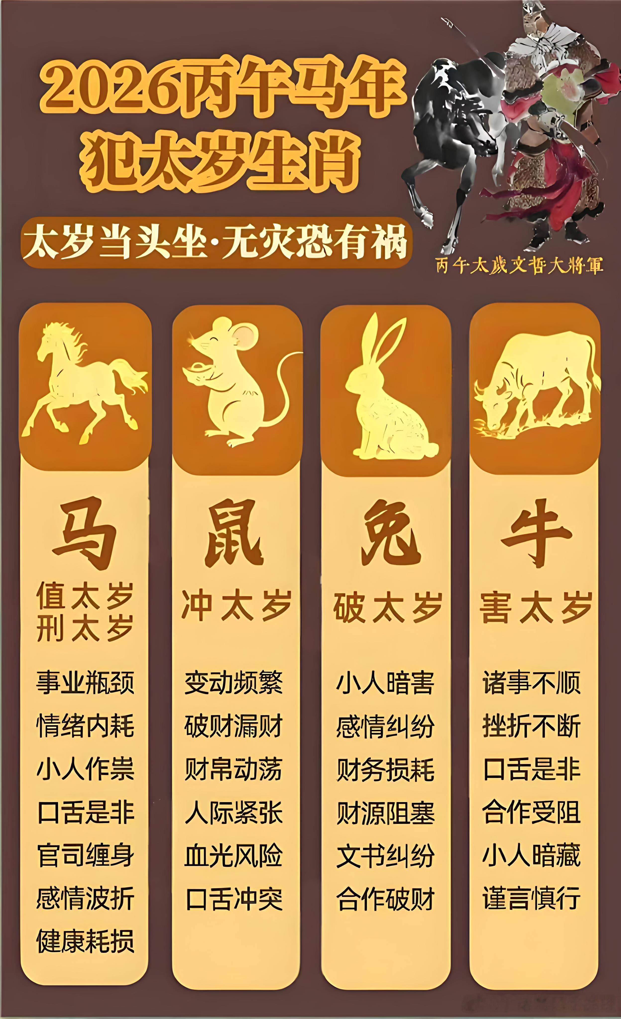 2026年太‮轮岁‬换，运势随‮更之‬迭。生肖属鼠、牛、兔、马者，将分‮面别‬临