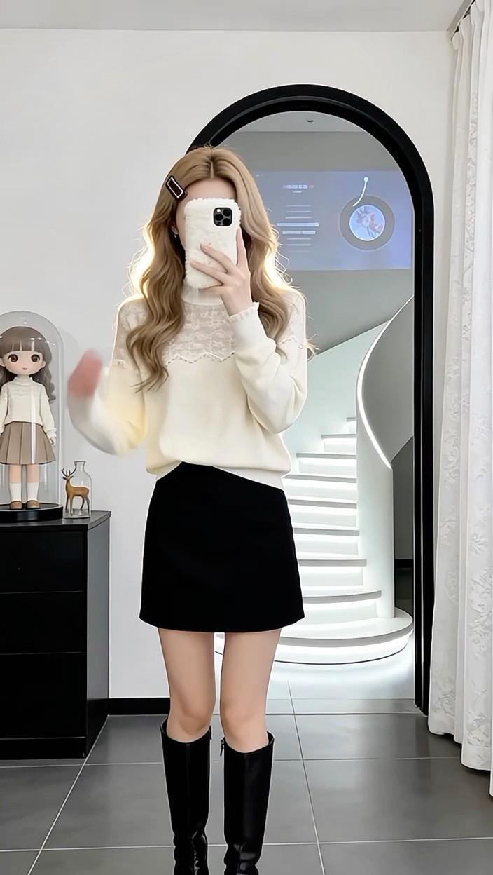 蕾丝针织衫洋气减龄 谁穿谁好看