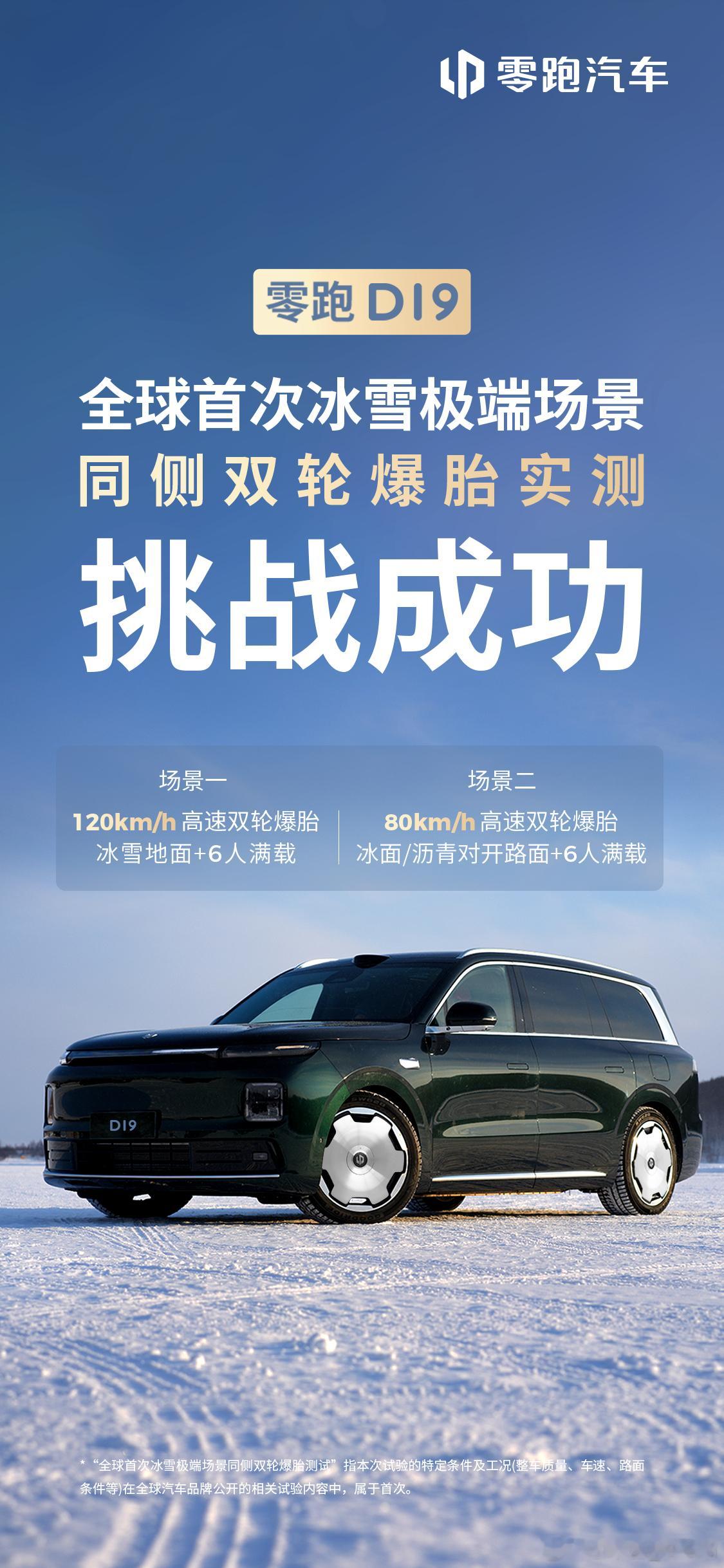 同侧双轮爆胎挑战，还是第一次见！时速80km/h 冰面/沥青对开路+6人满载 时