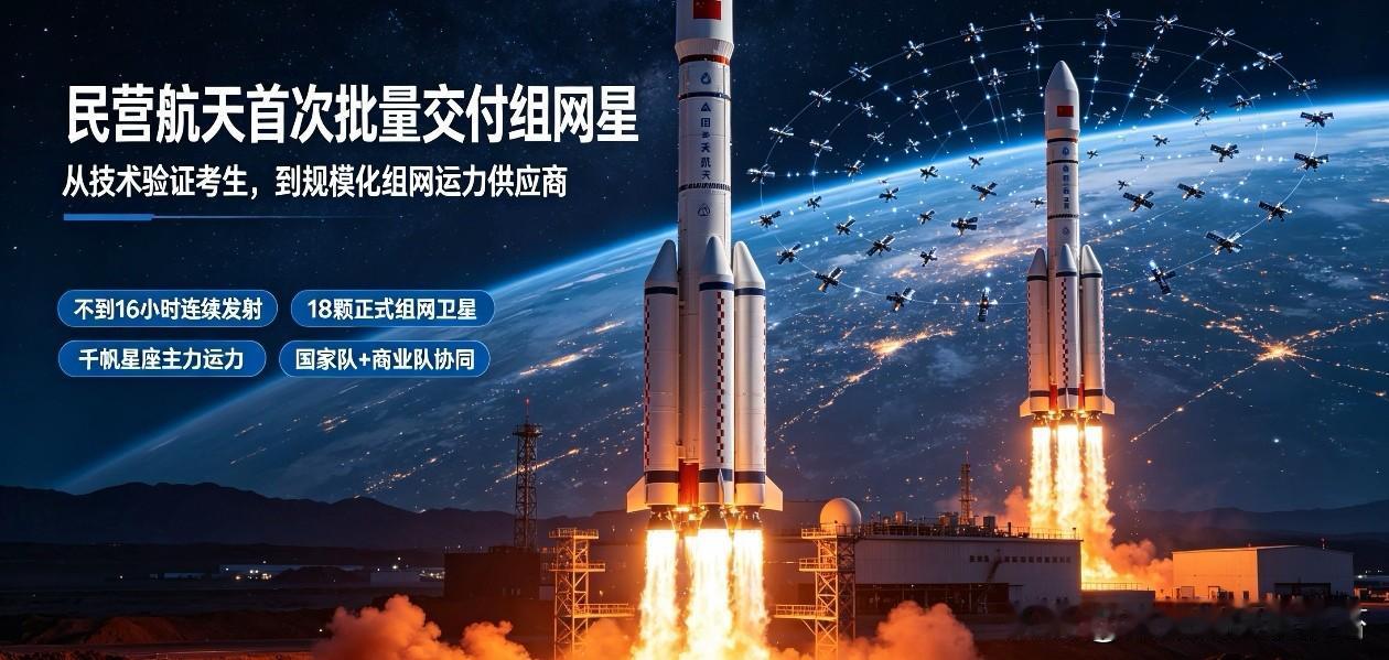 历史性突破！中国民营航天首次批量交付组网卫星，正式跻身国家队主力运力
 
202