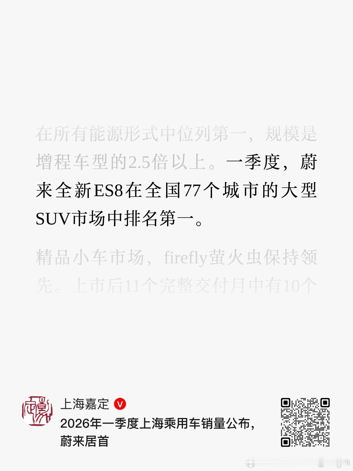 企业发展得好，公司注册地的政府脸上也有光。上海嘉定的官方账号引用了中汽终端的销量