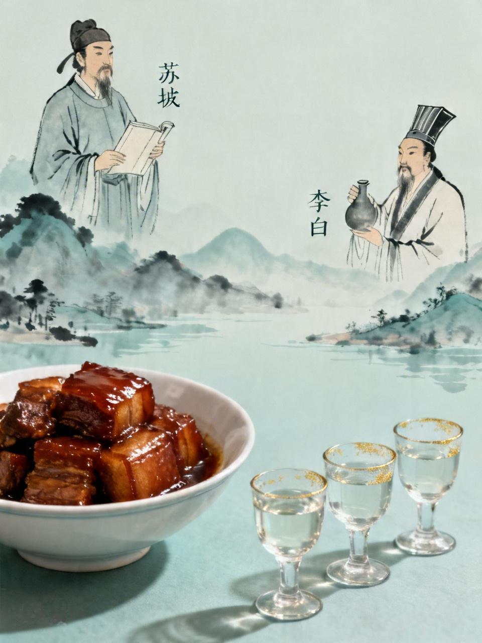 此对联看似简单，实则难对。根据“一碗东坡肉”的意境，分别从人物对仗、诗词意境和生