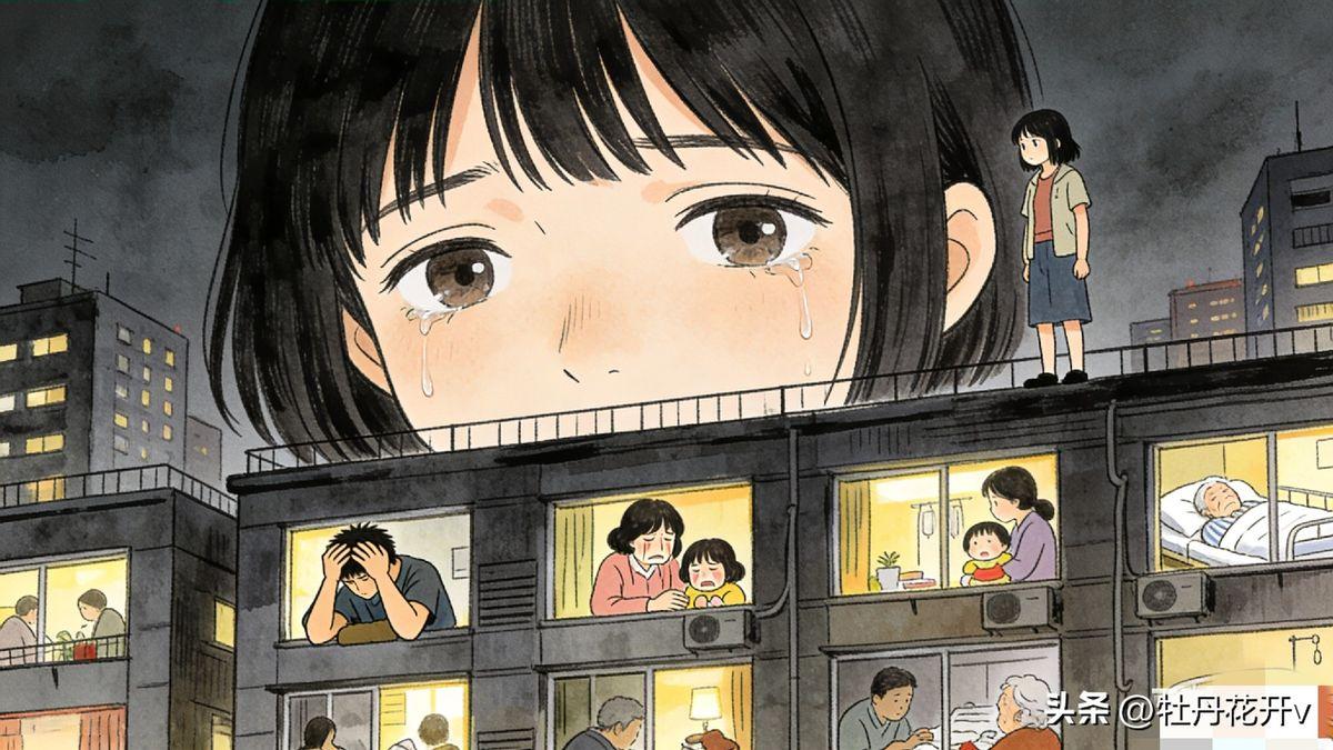 一个姑娘从高楼跳下。
身体往下坠的瞬间，她看清了每扇窗户里的秘密。
10楼的夫妻