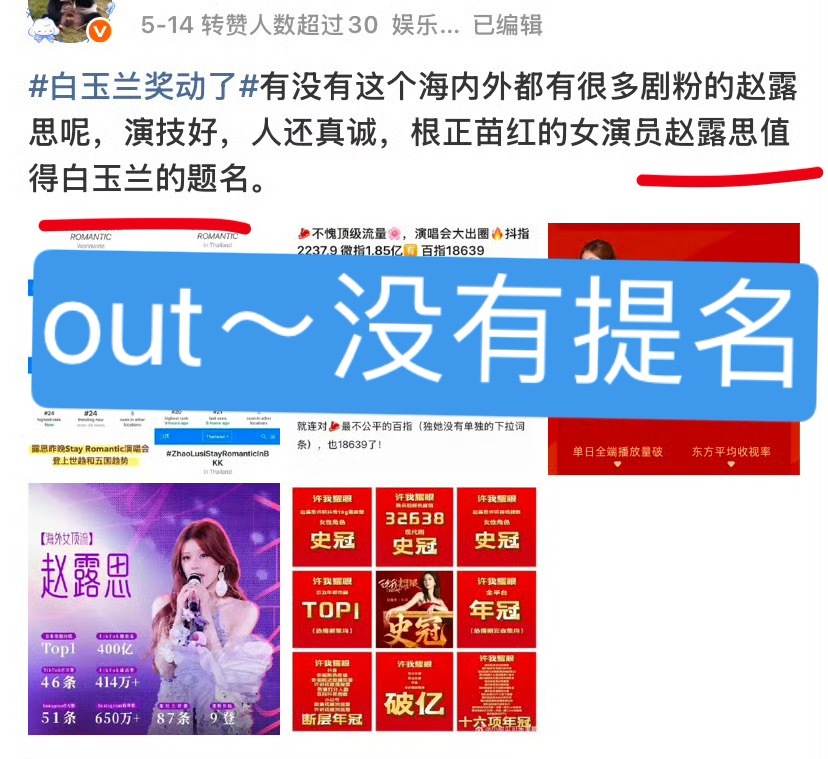 白玉兰入围名单白玉兰怎么回事啊？？？！可露丽期待这么久 吹b这么久的白玉兰居然连