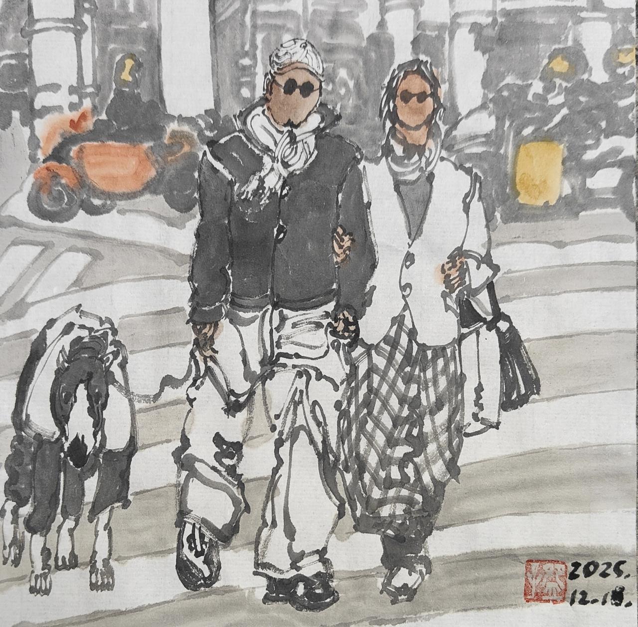 碗子的纸片水墨《城里》