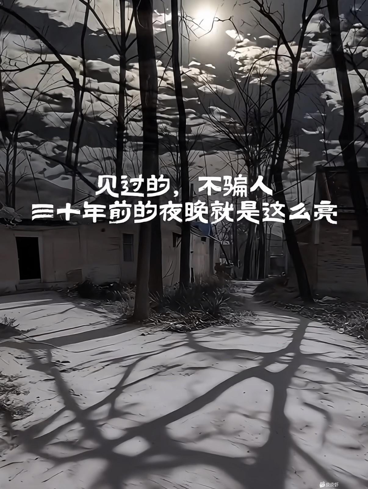 谁还记得二三十年前乡下的夜晚？
 
那时候没有路灯，也没有到处闪烁的霓虹灯。
月