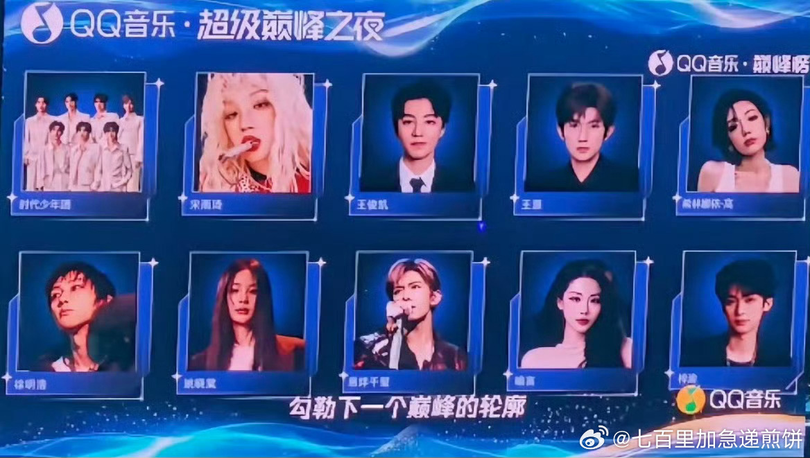 QQ音乐巅峰之夜二十代的杰出巅峰音乐人时代少年团 宋雨琦 王俊凯 王源 希林娜依