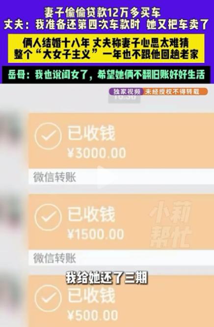 这就是大女子主义？河南洛阳，妻子悄悄网贷12万购买了一辆车，还不起贷款了才告诉男