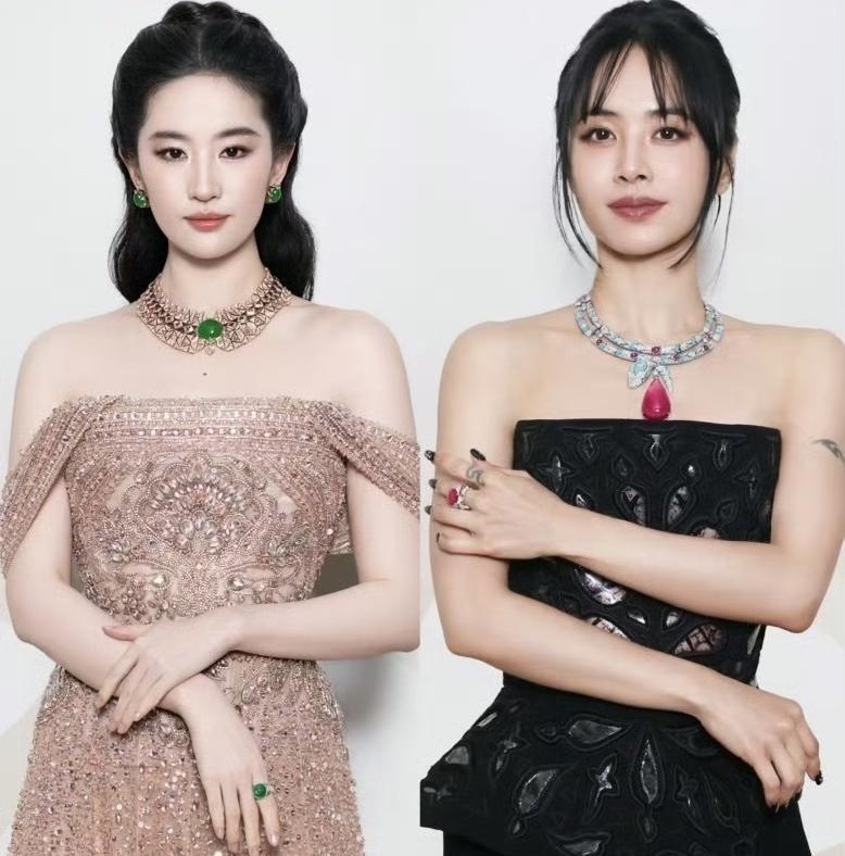 宝格丽晚宴刘亦菲蔡依林首次同框：两位女神都很美，网友为何更在意刘亦菲的松弛感、生