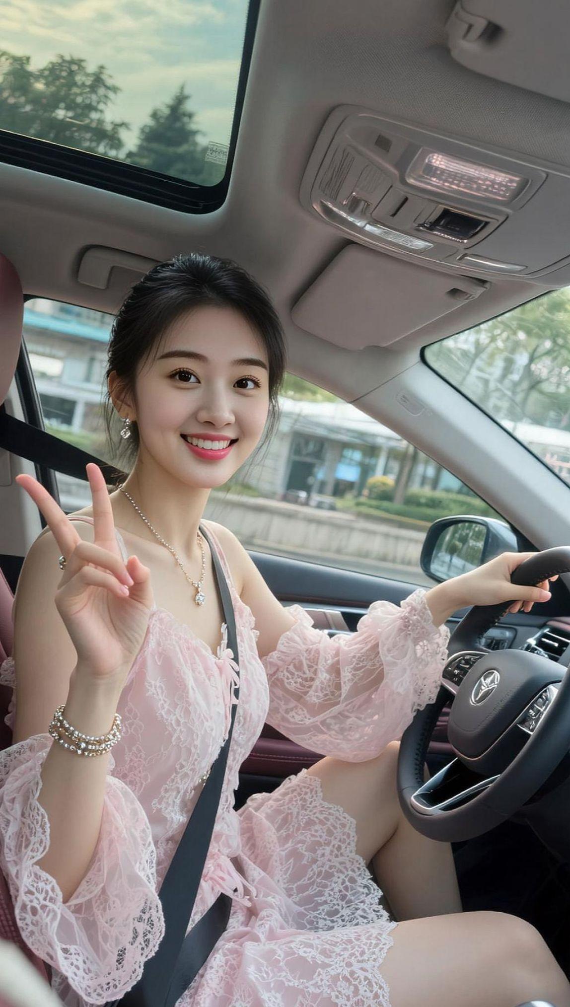 甜美自驾随拍 抖音ai创作