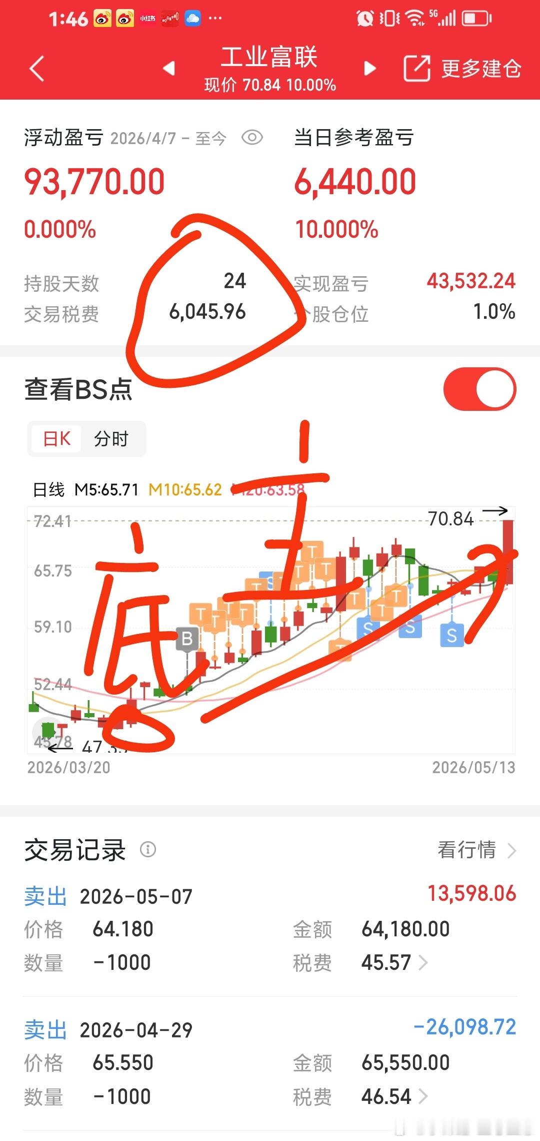 会员群：主升浪，工业富联，持股24天，从底仓一直持有，突破新高。这就是牛市盛宴主