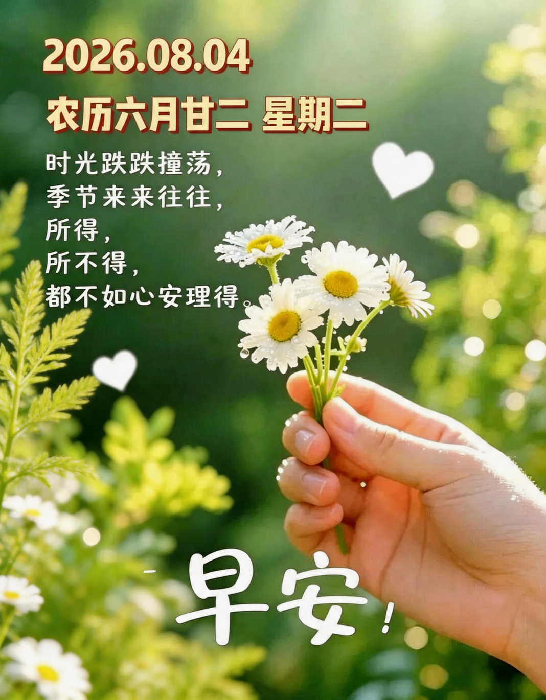 🌺💝一路繁花相伴💖🌸💞²⁰²⁶/8.4. 六月廿二☀️⛵️周二安康, 