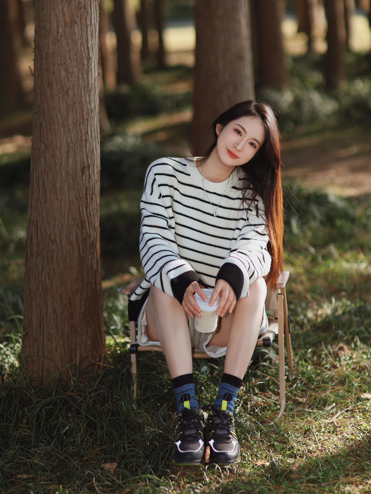 爱上户外🖤黑白条纹针织慵懒随性