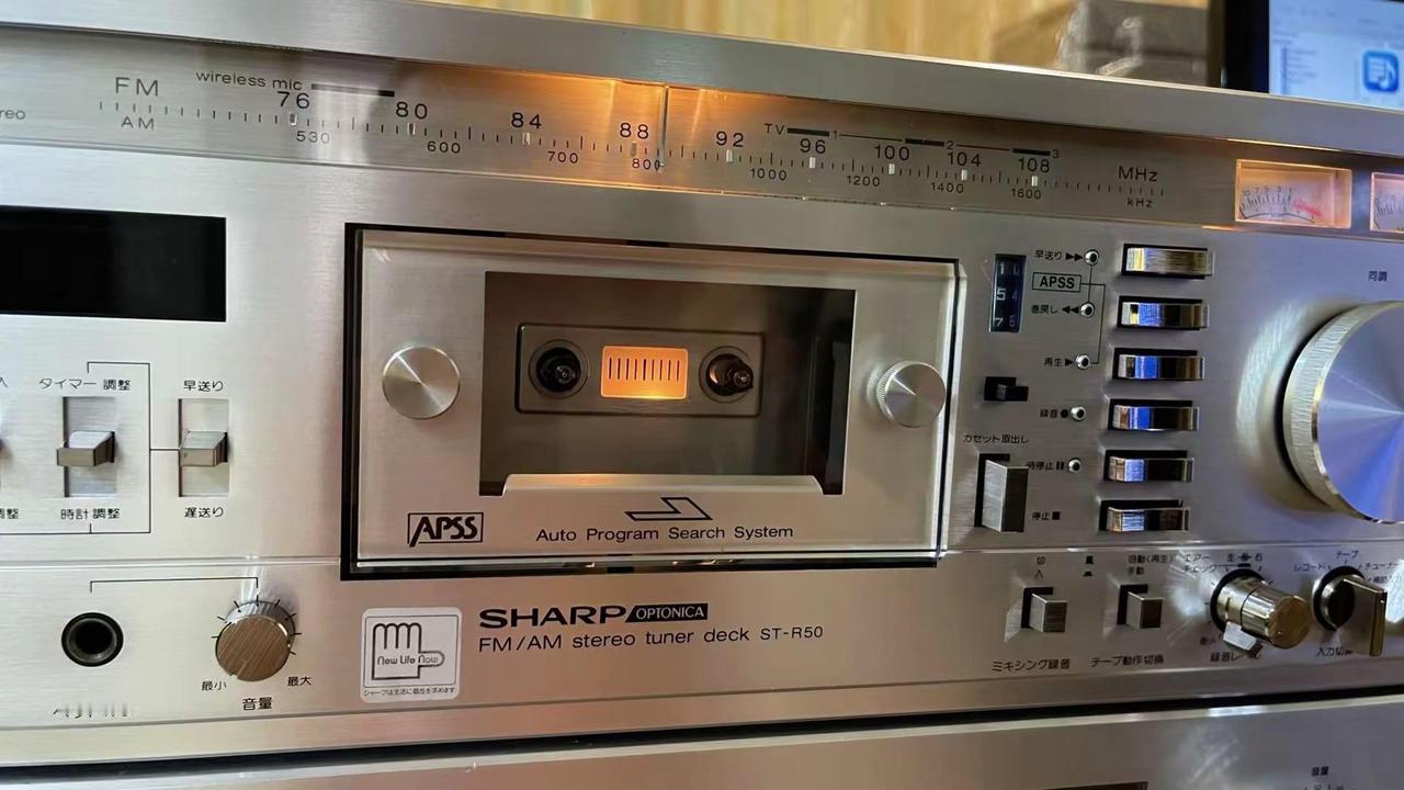 SHARP夏普ST-R50+SM-50组合。卡座/收音/功放一体，大卡座机芯+大