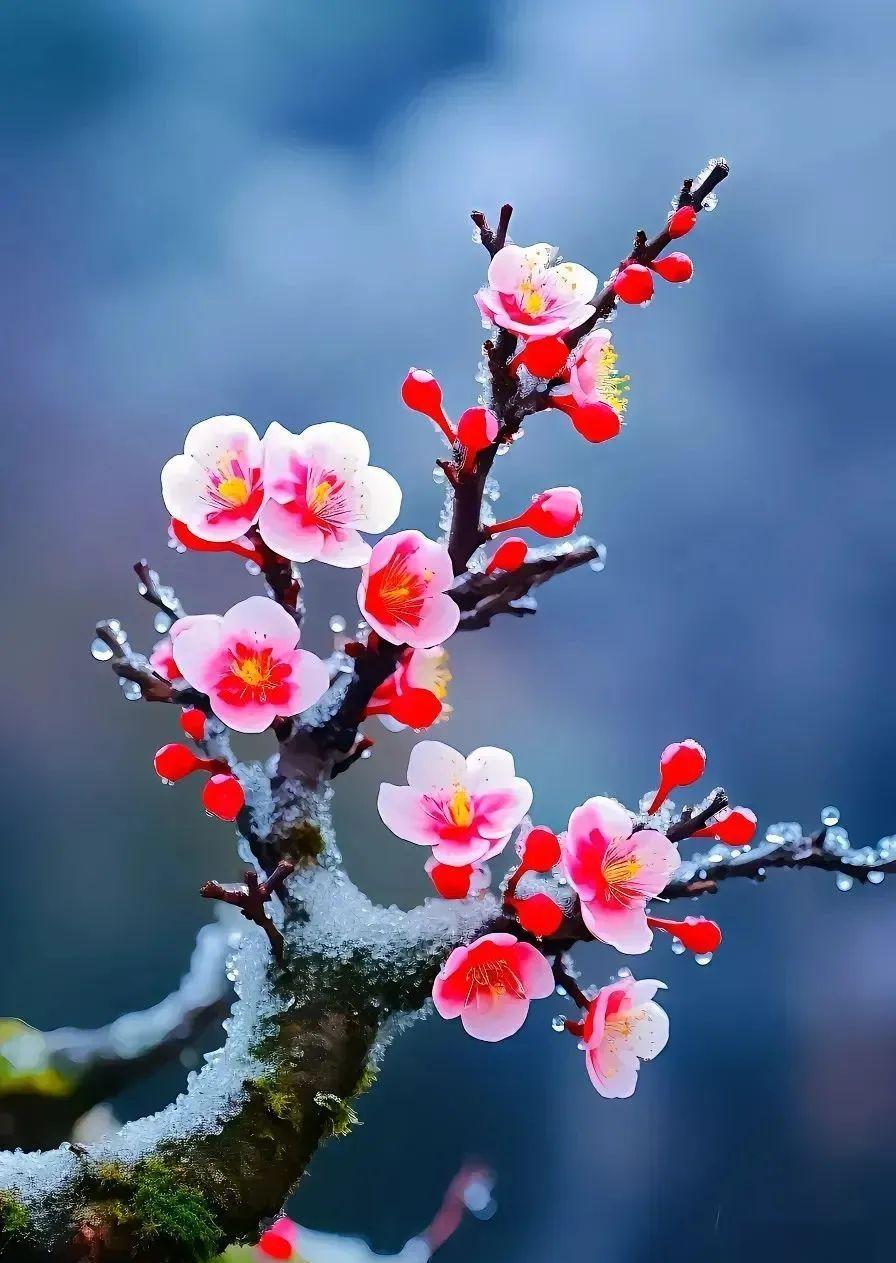 下联：几树梅红有雅情。